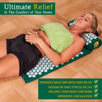 NAYOYA Bellababy Back and Neck Pain Relief - Acupressure Mat and Pillow Set - Relieves Stress, Back, Neck, and Sciatic Pain - Comes in a Carry Case for Storage and Travel - As Seen in USA Today, White