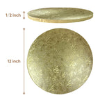Cakebon Cake Boards 12" Gold Round Cake Drums 1/2" Thick Smooth Edge 12Pack