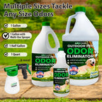 Nature's Freedom Hose-End Outdoor Pet Odor Eliminator – Gallon Enzyme Cleaner with Spray Gun for Yard, Turf, Patios, Kennels, Concrete