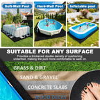 12x24ft Rectangle Pool Liner Pad for Above Ground Pools,300G/M² Thicker Pool Liner Pad, Durable Density Puncture Resistant Mat,Effortless to Install, Pools Bottom Liner Protector, Extend Liner Life