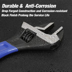 WORKPRO 2-Piece Adjustable Wrench Set, 6-Inch & 10-Inch Wide Jaw Black Oxide Wrench, Cr-V Steel, Metric & SAE Scales, Max Jaw Opening 15/16" & 1-5/16", for Home Repairs, Plumbing, Garage Work