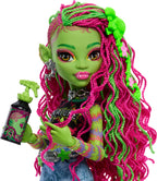Monster High Venus McFlytrap Doll with Plant Monster Pet Cat Chewlian and Accessories Like Backpack, Notebook, Snacks and More