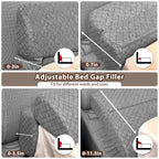 FOUXTEL 4 Modes Pillow Wedge for Headboard Gap, Foldable Bed Wedge Pillow, Bed Gap Filler King Size Fill The Gap (0-7"), Mattress Gap Filler Long Pillow Between Headboard and Mattress