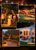 Brightown Outdoor String Lights, 50FT 25 G40 Bulbs Shatterproof Patio Lights, IP65 Waterproof Dimmable Hanging Connectable Globe LED Outdoor Lights for Backyard, Bistro, Porch, Deck, Balcony