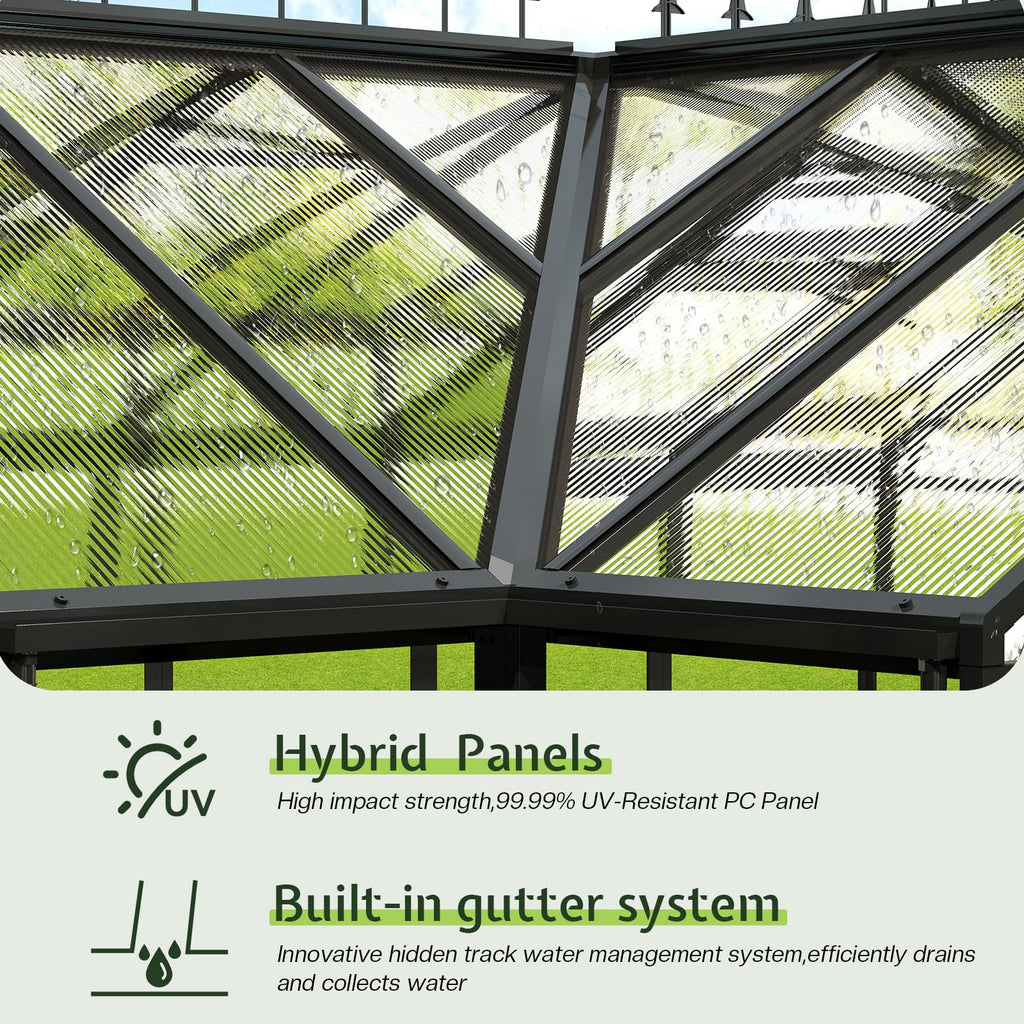 AMERLIFE 12 x 10 x 8-Ft Hybrid Polycarbonate Greenhouse