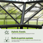 AMERLIFE 12 x 10 x 8-Ft Hybrid Polycarbonate Greenhouse