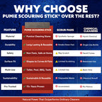 6-Pack PUMIE HDW Scouring Stick for Toilet Bowl Cleaning, Cleans Toilet Bowl Hard Water Rings, Buildups, Rust & Tough Stains, Perfect Pumice Stone for Cleaning Bathtub, Pools, Kitchens, Sinks & Grills