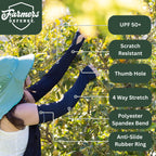 FARMER'S DEFENSE Gardening Arm Sleeves|UV Cooling Protective Sleeve Women & Men|Anti-Scratch Cover Sun UPF Outdoor Protection - Tropical Flowers - L/XL
