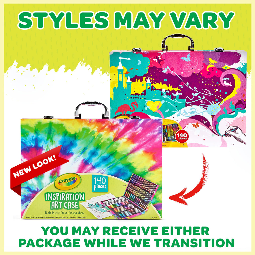 Crayola Inspiration Art Case Coloring Set - Tie-Dye (140ct), Art Supplies Set For Kids, Travel Drawing Kit, Holiday & Christmas Gift for Girls & Boys, Ages 5+ [Amazon Exclusive]