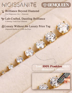 GEMQUEEN Moissanite Earrings Studs 925 Sterling Silver Hypoallergenic 0.6CT