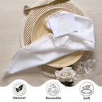 Ramanta Home White Coth Dinner Napkin Set of 12 Premium Cotton 20X20 Inch Oversized Linen Flax Lace Soft & Durable Washable Ideal for Everyday Use Parties Thanksgiving Christmas Halloween