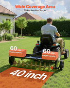 VEVOR Tow Behind Plug Aerator, 40 in Lawn Spike Aerator with Universal Hitch, 150lbs Weight Capacity, Heavy Duty & Rust-Resistant, Pull Behind Aeration Tool with Tray for Farmland & Garden Tractors