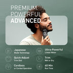 Panasonic Beard Trimmer for Men Cordless Precision Power, Hair Clipper with Comb Attachment and 19 Adjustable Settings, Washable, ER-SB40-K, 0.5-10mm lengths, 1 Pack