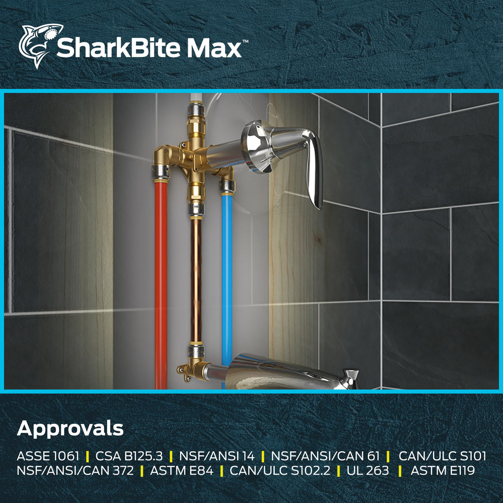 SharkBite Max Female Adapter, 1 in Push-to-Connect x 1 in FNPT, Brass Plumbing Fitting, UR094A