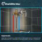 SharkBite Max Female Adapter, 1 in Push-to-Connect x 1 in FNPT, Brass Plumbing Fitting, UR094A