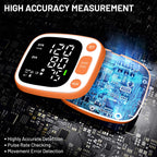 Oklar Blood Pressure Monitors for Home Use Rechargeable Wrist Digital BP Machine Cuff with LED Backlit Display, Voice Broadcast, 240 Memory Storage for 2 Users with Carrying Case, Orange