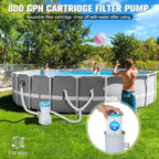 LuxBlue 800 GPH Above Ground Pool Filter Pump, Energy-Saving Pool Cartridge Filter Pump | Dual Action: Accelerate Water Flow & Capture Debris Quickly - Improve Water Clarity | Easy to Setup & Maintain
