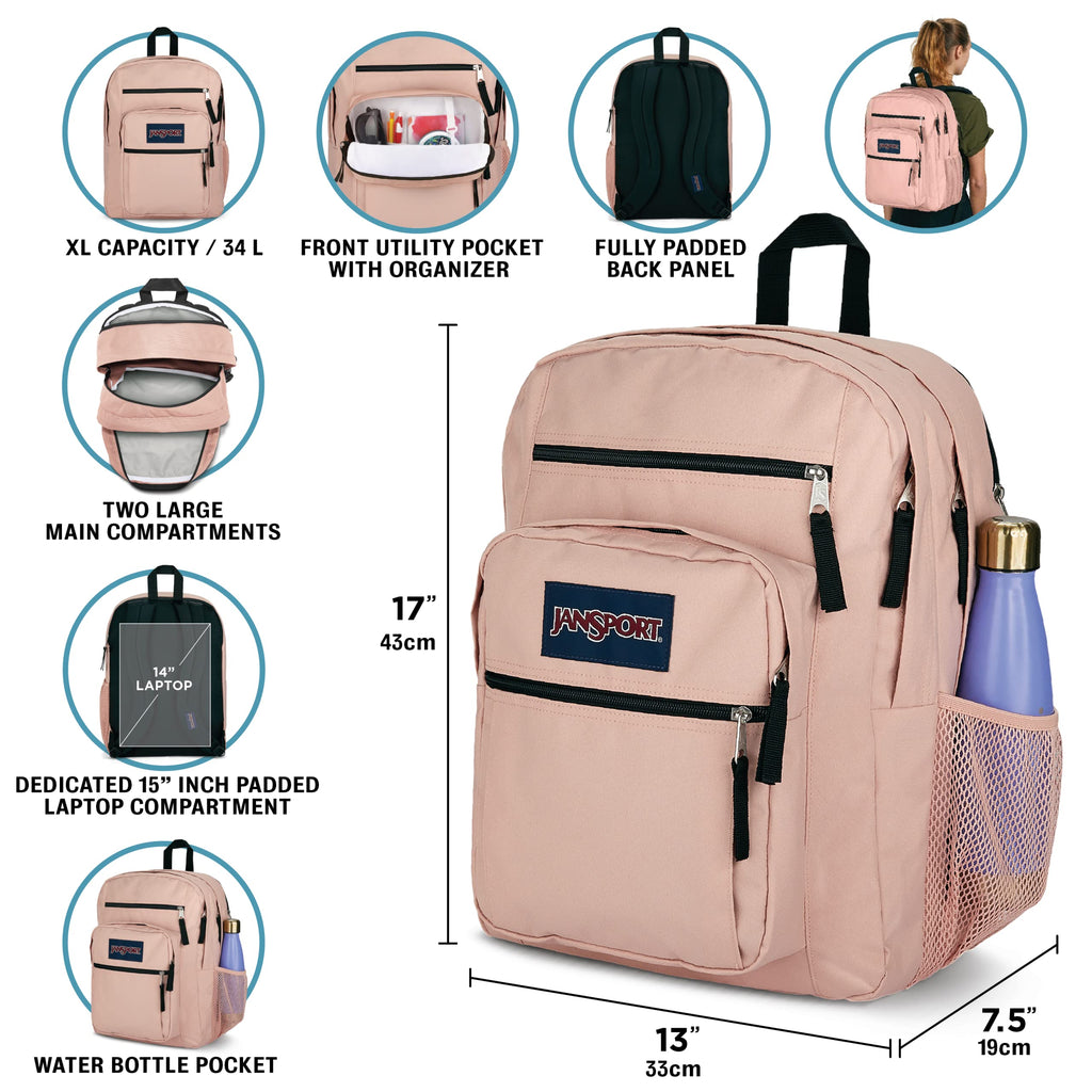 JanSport Laptop Backpack - Computer Bag with 2 Compartments, Ergonomic Shoulder Straps, 15” Laptop Sleeve, Haul Handle - Navy