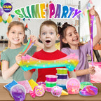 33 Cups Jumbo Slime Kit for Kids, FunKidz Premade Ultimate Slime Pack to DIY Soft, Cloud, Clear, Butter, Glitter, Glow in Dark Slime Making Kit Party Favors Gift Toys for Girls and Boys