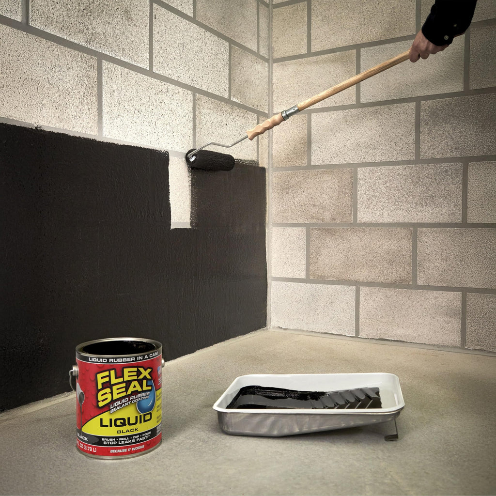 Flex Seal Liquid, Rubber Coating Sealant, Waterproof, Flexible, Breathable, and UV Resistant, Roof Repair, Basements, RV, Campers, Trailers, Marine, EPDM, Masonry, Black, 16 oz