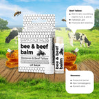 SANTA CRUZ PALEO Beef Tallow Beeswax Lip Balm Hydrating Moisturizer, Natural Grass Fed Lip Care Tallow Balm Soothes Chapped, Dry Lips, Hypoallergenic for Sensitive Skin, Long Lasting & Vitamin Rich