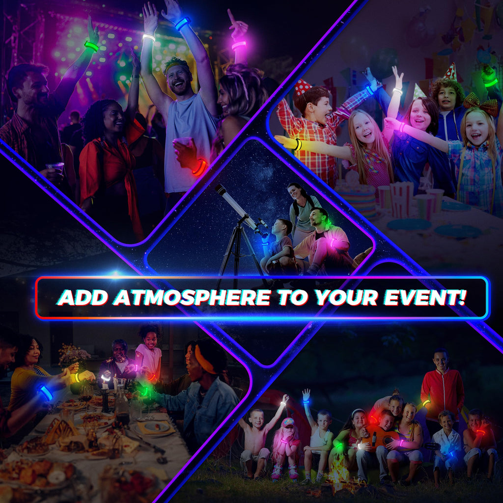 FANL 8 Pack LED Glow Bracelets, 8 Colors, Light Up Party Favors