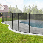 VEVOR Pool Fence, 4 x 48 FT Pool Fences for Inground Pools, Removable Pool Fencing, Easy DIY Installation Swimming Pool Fence, 340gms Teslin PVC Pool Fence Mesh Protects Kids and Pets
