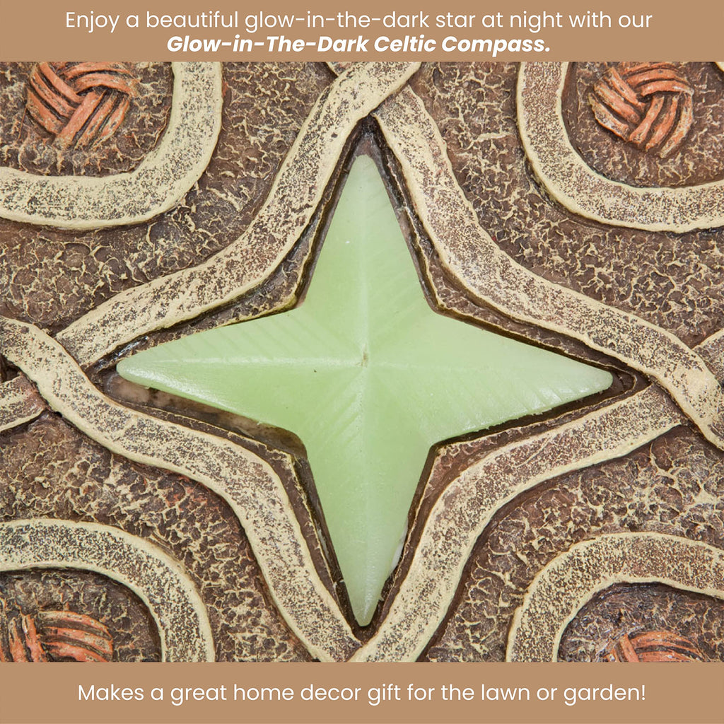 Bits and Pieces Glow in the Dark Stepping Stone - Celtic Compass, 10" x 10"