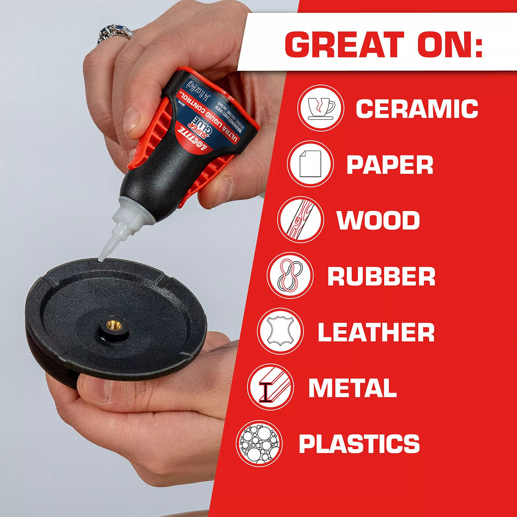 Loctite Super Glue Ultra Liquid Control, Clear, 0.14 fl oz Bottle, 3 Pack - Superglue for Plastic, Wood, Metal, Crafts & Repair, Cyanoacrylate Adhesive Instant Glue, Quick Dry