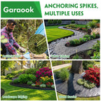 Garaook 120PCS 8-Inch Plastic Landscape Edging Stakes, Spiral Nylon Landscape Spikes, Anchoring Nails for Weed Barrier, Paver Edging, Landscape Edging, Artificial Turf, Grass Pathways, Black