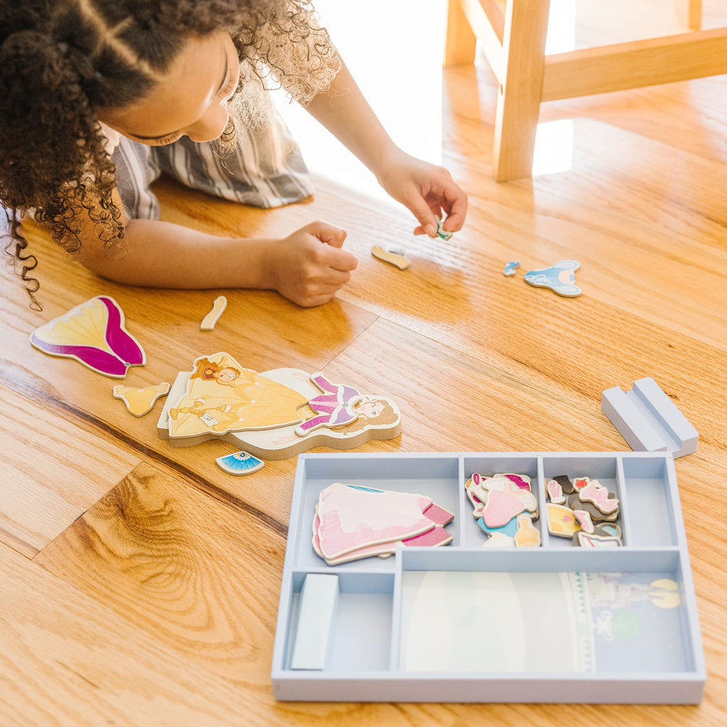 Melissa & Doug Disney Belle Magnetic Dress-Up Wooden Doll Pretend Play Set (30+ pcs)