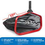 ProTuff 19" Fine Pool Net for PROS – “490 Promise” Unlimited Unconditional Replacement – Cleans 3X Faster Than Vacuum – Wide Pool Skimmer Net with Deep Bag for Easy Maintenance of Leaves, Bugs, Debris