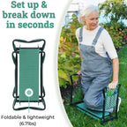 Garden Kneeler And Seat - Protects Your Knees, Clothes From Dirt & Grass Stains - Foldable Stool For Ease Of Storage - EVA Foam Pad - Sturdy and Lightweight - Bench Comes With A Free Tool Pouch!