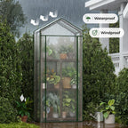Bamworld Greenhouse for Outdoors Small Plant Green House 3-Tier Rack Stand Portable Greenhouses with Durable PE Cover for Seedling Ideal Gardening Gifts for Women Plants Lover