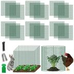 Plant Protectors from Animals - DIY Reusable Plant Cages for Outdoor Plants, Square Mesh Plant Covers Kits, 12"x12" Panels (6/18/30 Pcs) (18, Dark Green)