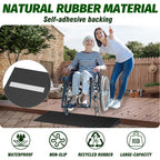 Nuvium 1.2" Rise Threshold Ramps for Doorways, 35.5" Wide Natural Rubber Power Wheelchair Ramp is Adjustable and Cuttable for Doorways, Curb, Sweeper, Power Scooters, 2000 Lbs Load Capacity