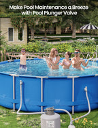 [PATENTED] Deeroll Pool Plunger Valve Plus for Above Ground Pool - 2-in-1 Plunger Valve Replacement Parts, Pool Accessories 1/4 Inch Pool Pipe Holder with Plunger Valve