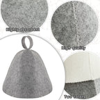 JaGely Sauna Hat for Men Women Sauna Hat Vaporarium Cap Russian Banya Cap for Bath House Accessories(Gray, White,4 Pieces)