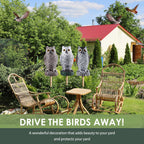 Fake Owl Decoy to Scare Birds Away, Plastic Garden Owl Scarecrow for Garden, Waterproof Owl Statue for Courtyard Orchard Doorway Roof Owl Decor 3 Pack