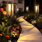 Lomotech Solar Pathway Lights - 8 Pack Solar Lights Outdoor Waterproof, Bright LED Solar Garden Lights for Patio Landscape Lawn Yard Walkway Driveway (Warm White)
