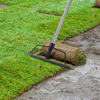 BARAYSTUS 15 Inch Wide Bow Rake, 16 Steel Tines Metal Head Rake Tool with Stainless Steel Handle, Adjustable Long Handle Garden Rake for Loosening Soil Leveling Mulch Gathering Lawns Leaves