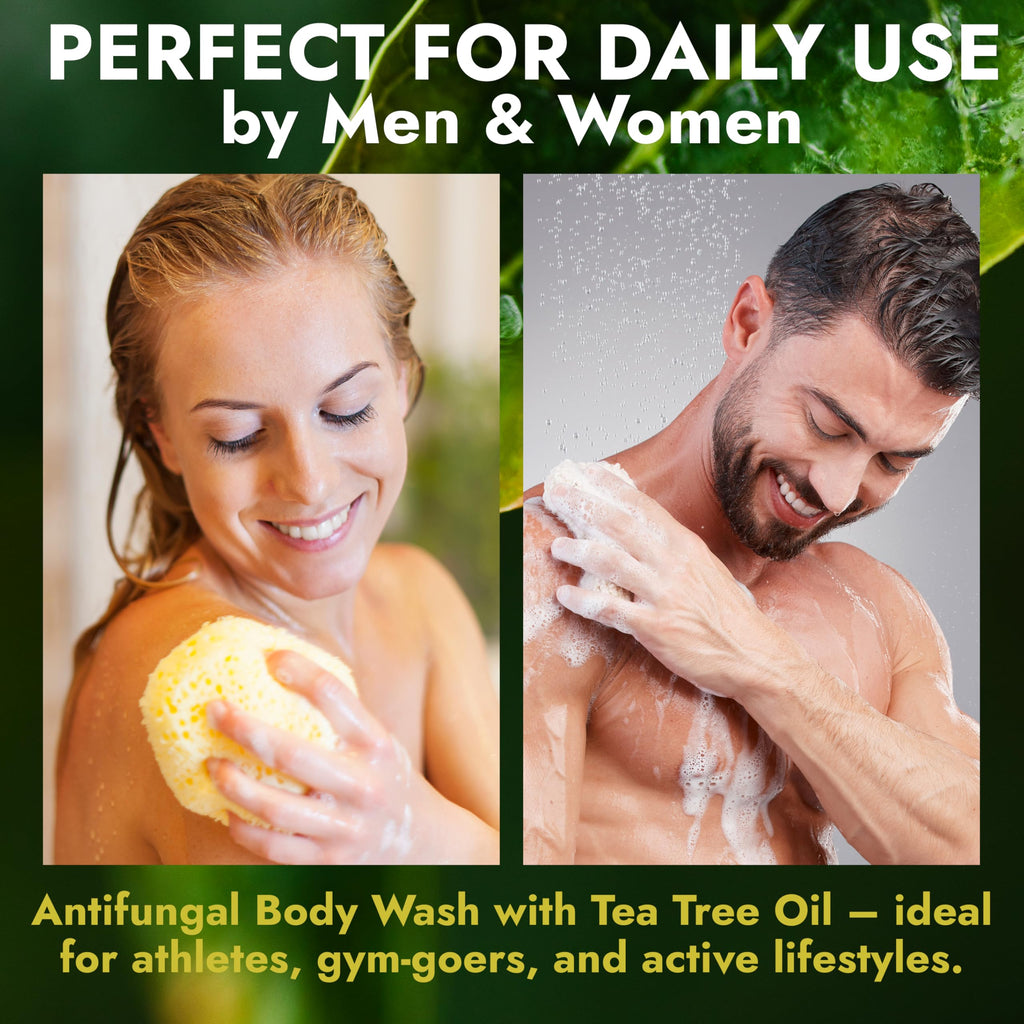 Antifungal Body Wash with Tea Tree Oil | Antifungal Soap Treats Ringworm, Back Acne, Eczema & Jock Itch | Antifungal Body Soap For Men And Women (16.9 oz)