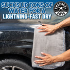 Chemical Guys Waffle Weave Gray Matter Microfiber Drying Towel 2 Pack, Huge Car Drying Towels for Faster Coverage on Paint, Glass, Wheels, and Trim, Streak Free Drying for Cars, Trucks, and SUVs