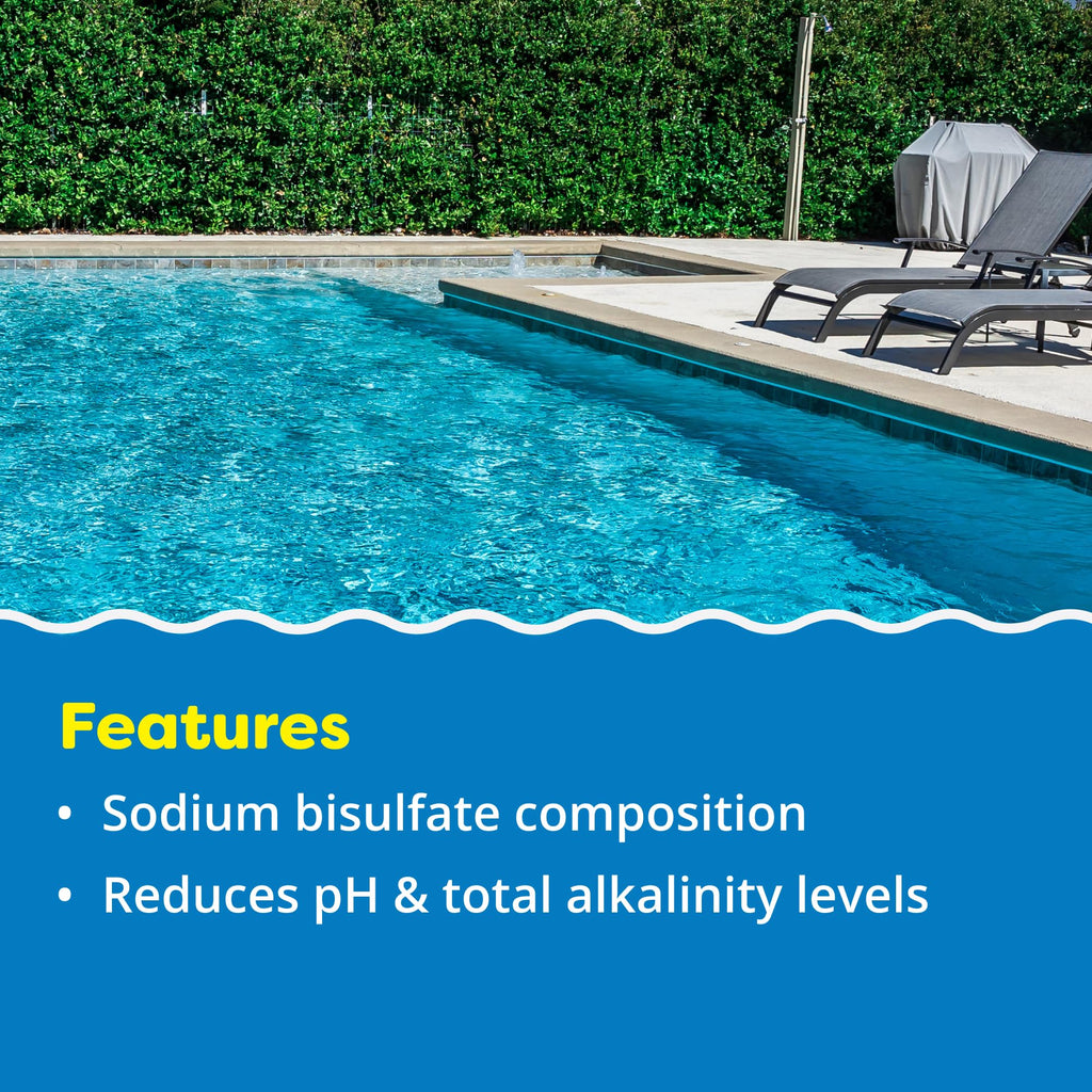 In The Swim pH Reducer for Swimming Pools, Spas, and Hot Tubs - Lowers Alkalinity - Prevents Cloudy Water - Balances Water - 90% Sodium Bisulfate - 10 Pounds