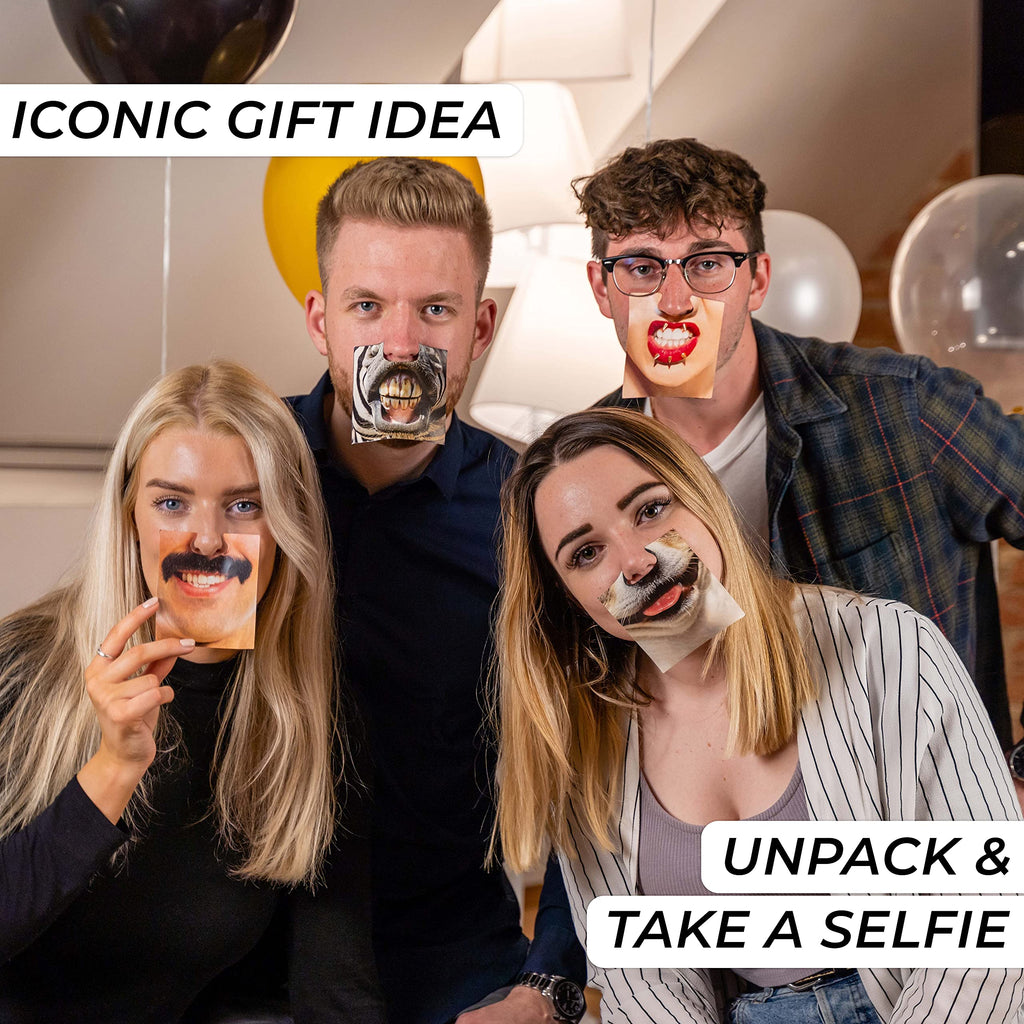 Trendhaus 955951 Face Cards 50 Funny Photo Box and Selfie Props Accessories for Party, Wedding, Birthday and Stag Night, Solid, Multicoloured