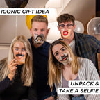 Trendhaus 955951 Face Cards 50 Funny Photo Box and Selfie Props Accessories for Party, Wedding, Birthday and Stag Night, Solid, Multicoloured