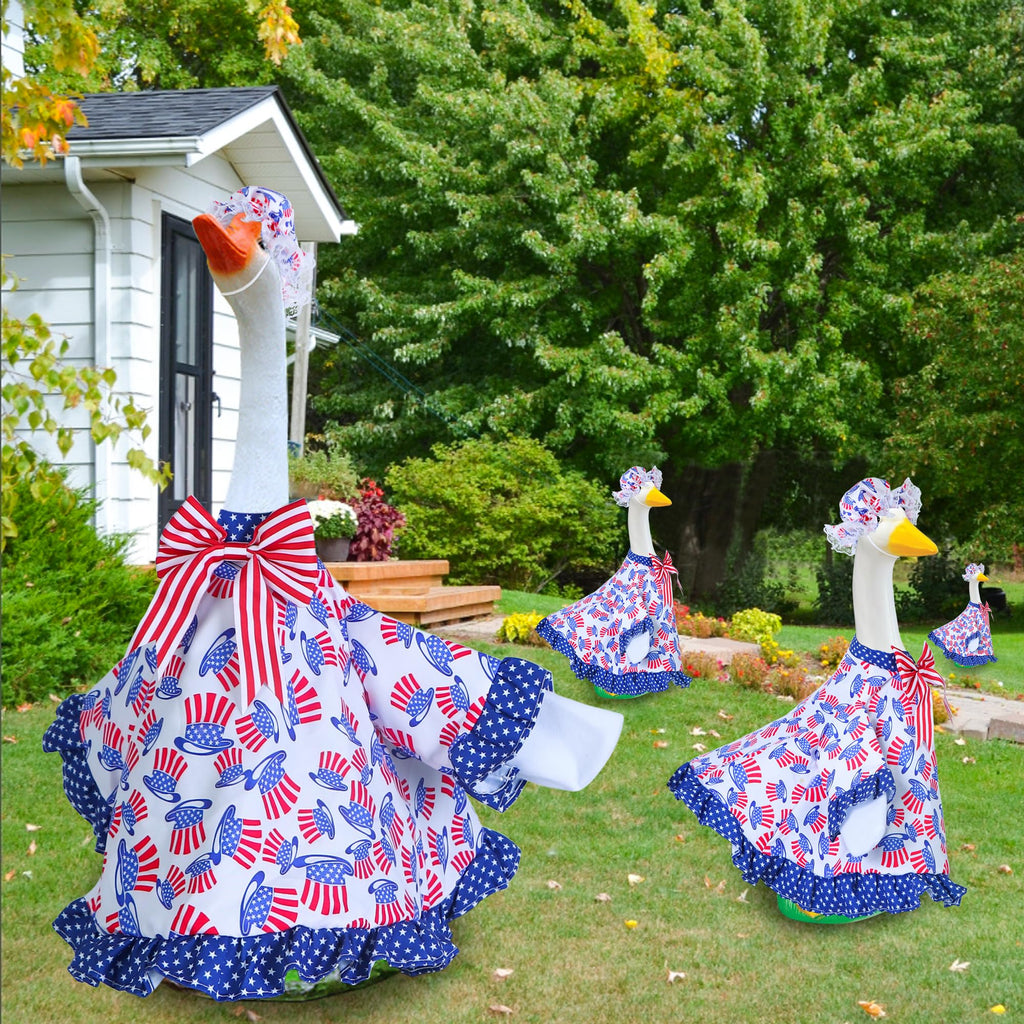 Muximud 4th of July Porch Goose Outfit, 23" Goose Statue Costume Set