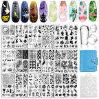 Biutee Nail Stamping Plates Set 15PCS Nail Stamping Kit with Nail Stamper