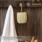 ALMOONI Natural Loofah Body Scrubber, Egyptian Loofah Sponge, 3 Count