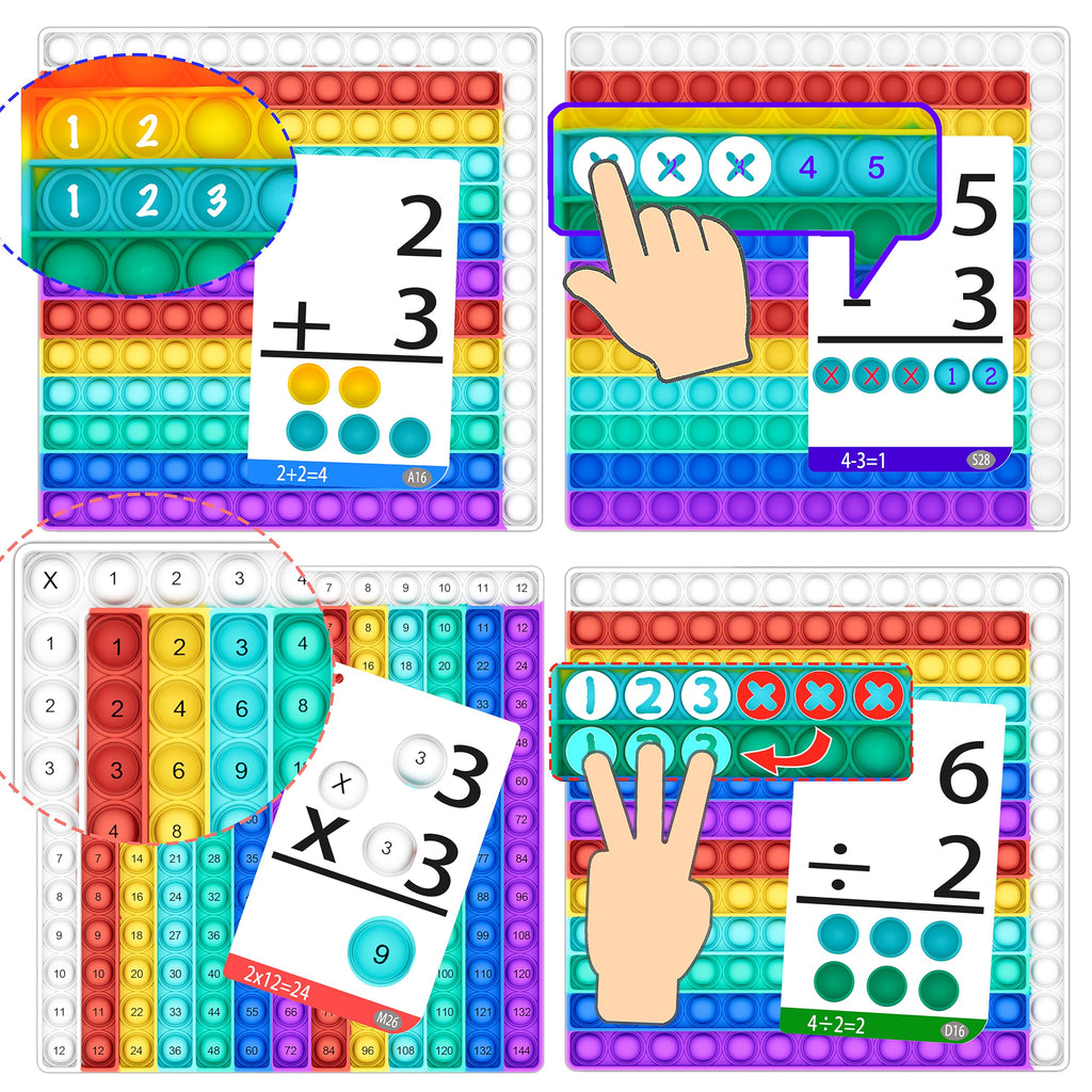 COOVA Multiplication Flash Cards + Multiplication Chart - Math Manipulatives Fact Cards - Mutiplication Game Flashcards - Times Table Multiplication Flash Cards 3rd Grade, 4th, 5th, 6th Grade